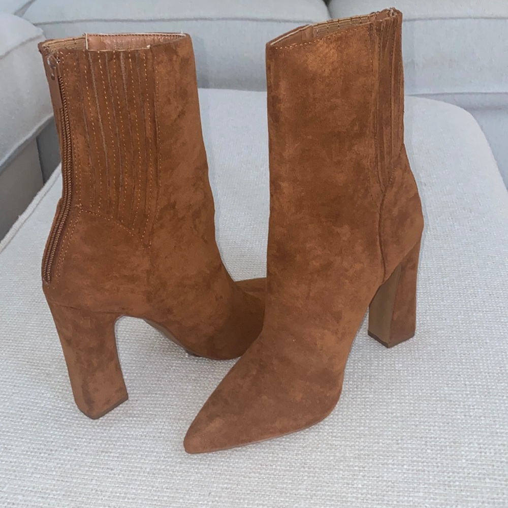 Brown Suede Booties